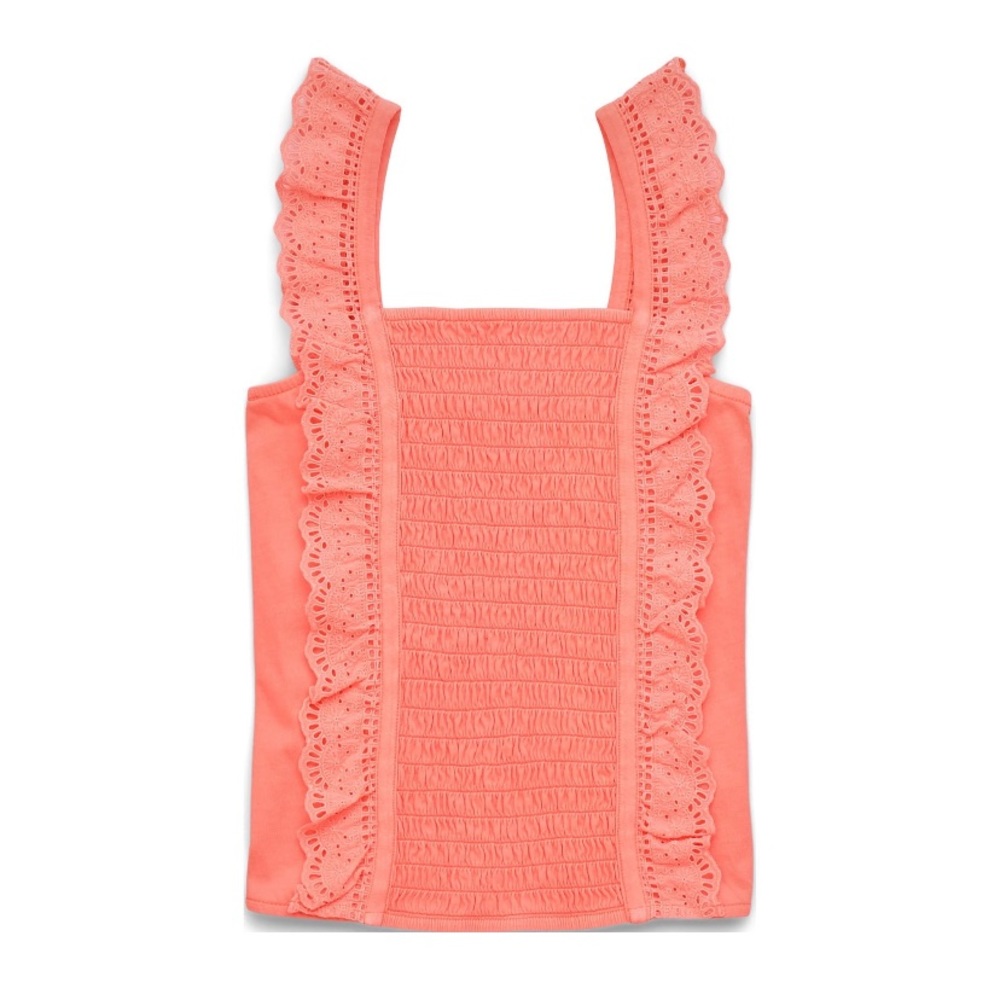 Justice Girls Smocked Ruffle Garment Dye Tank Top